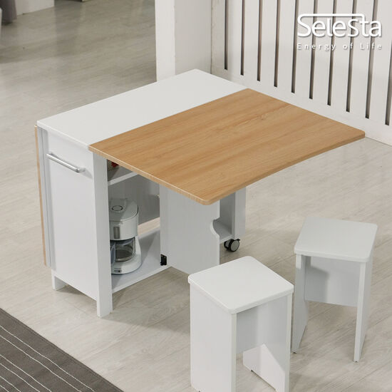 셀레스타 라이프 멤브레인 접이식 확장 식탁 (의자별도)_이미지