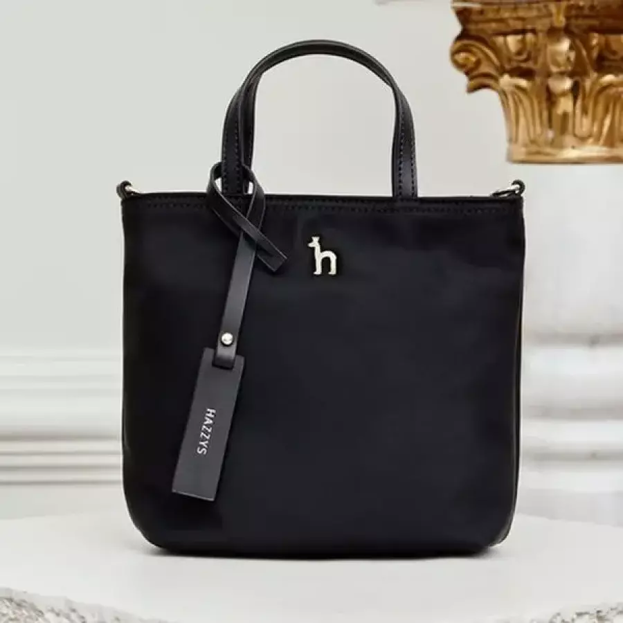 헤지스 SAVER 블랙 나일론 퍼피 로고 나일론 스몰 토트 숄더백 S HIBA<b>75940</b>BK
