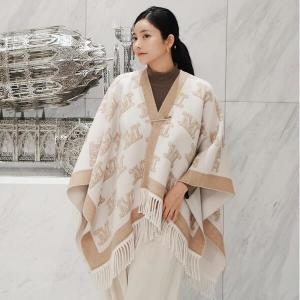 막스마라 FW 프리네 FRINE 로고 울 케이프 판초 카멜 6736014
