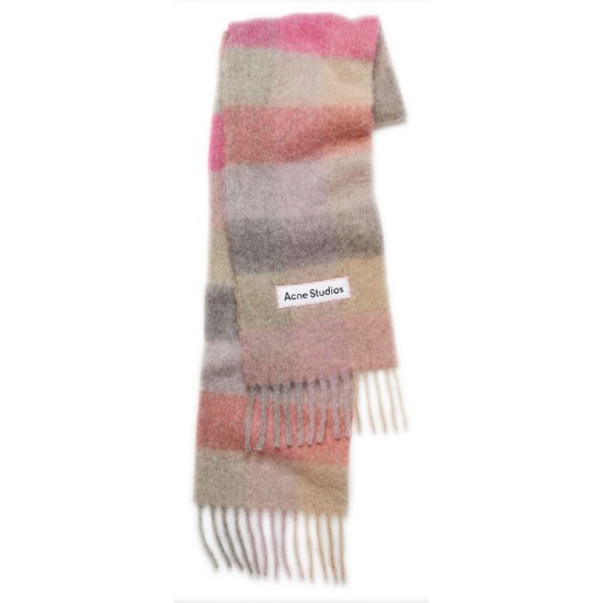 아크네스튜디오 로고 패치 모헤어 머플러 CA0084 (CQX, 옐로우)_이미지