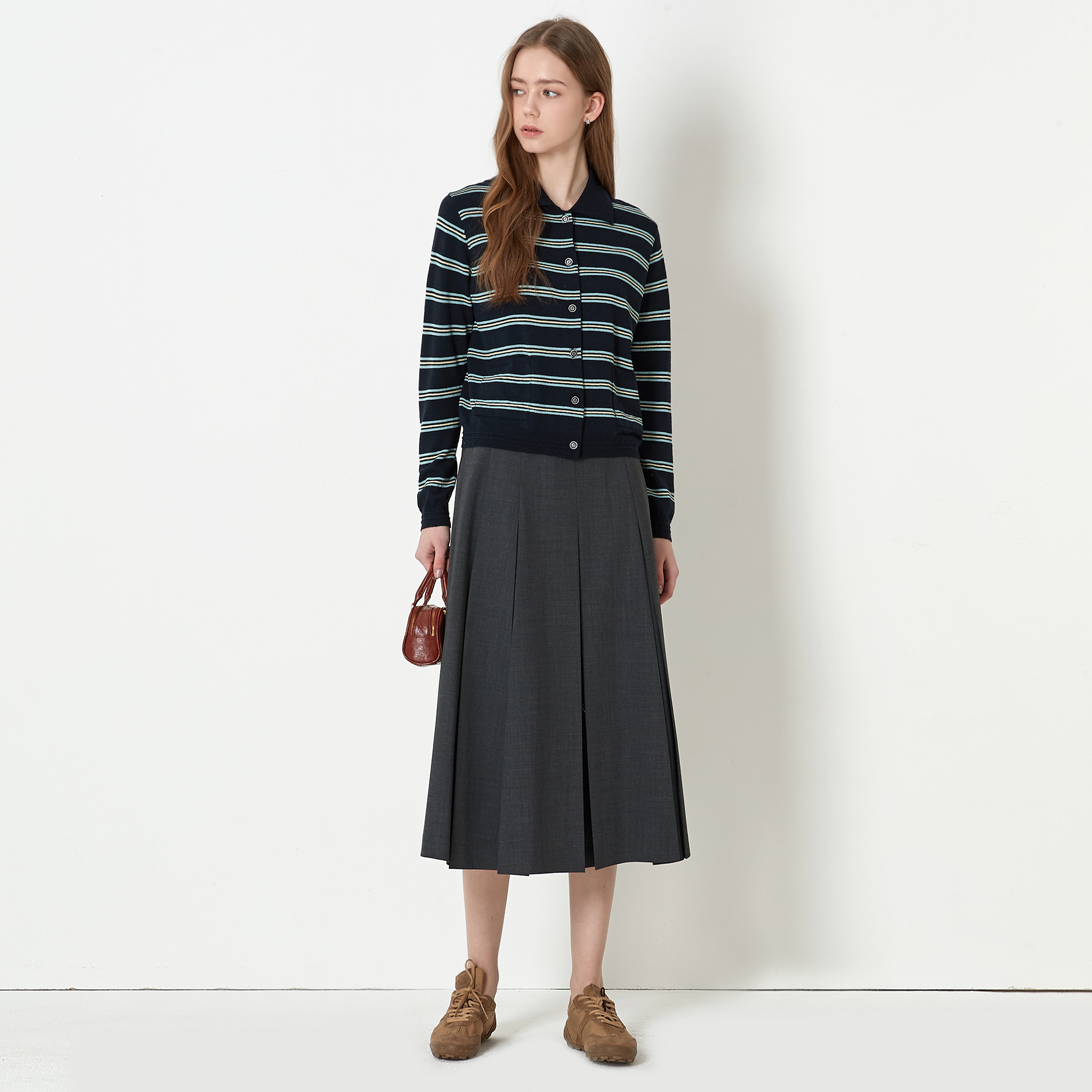 KEITH 플리츠 롱 스커트 KE26S1FRK2097