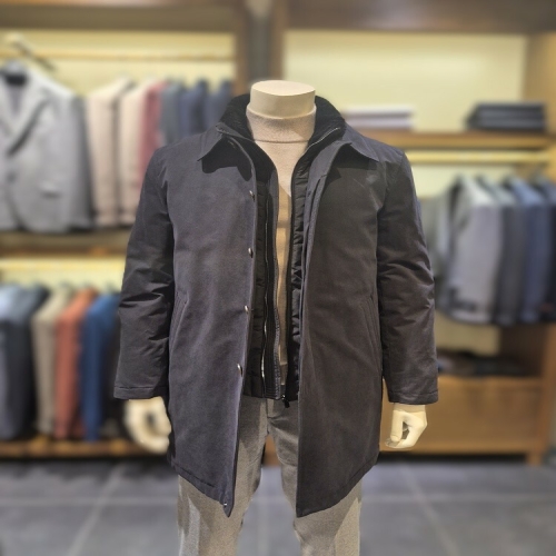 바쏘옴므 FW BSZ4UA58A0 2in1 램스 fur 트리밍 베스트 탈부착 구스다운 파일럿 코트