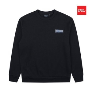 인터크루 남성 네온 레터링 루즈핏 맨투맨_블랙_ITU3TM05ABK