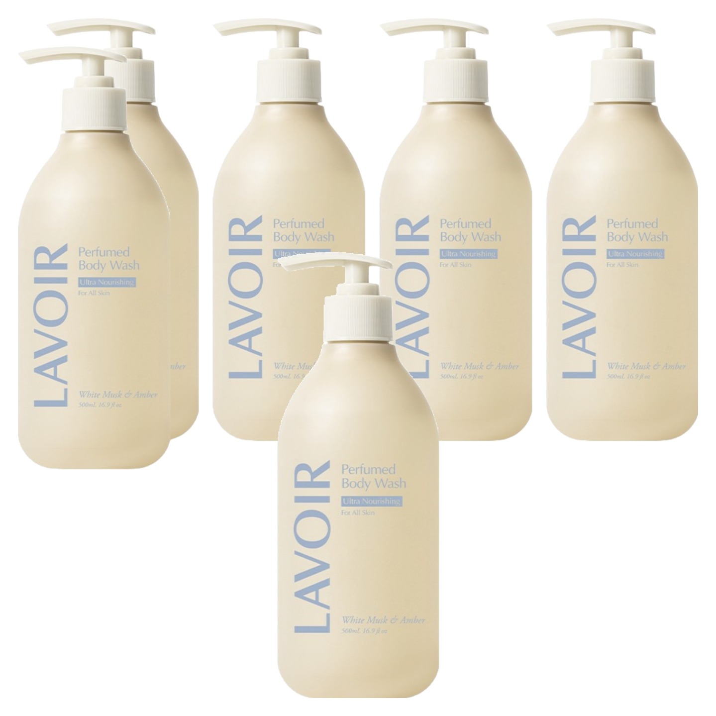 원앤코 라브아 퍼퓸 비건 바디워시 화이트머스크 앤 앰버 500ml (6개)