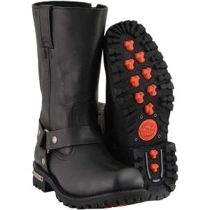 밀워키 Leather 레더 MBM131W 남성 Black Wide-Width 11-인치 클래식 스퀘어 토 모터사이클 부츠