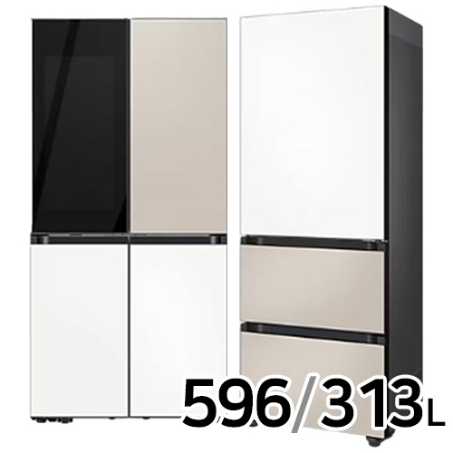 삼성전자 비스포크 키친핏 새틴 RF60DB9342AP (베이지+화이트) + RQ33DB74C1AP (화이트+베이지)_이미지