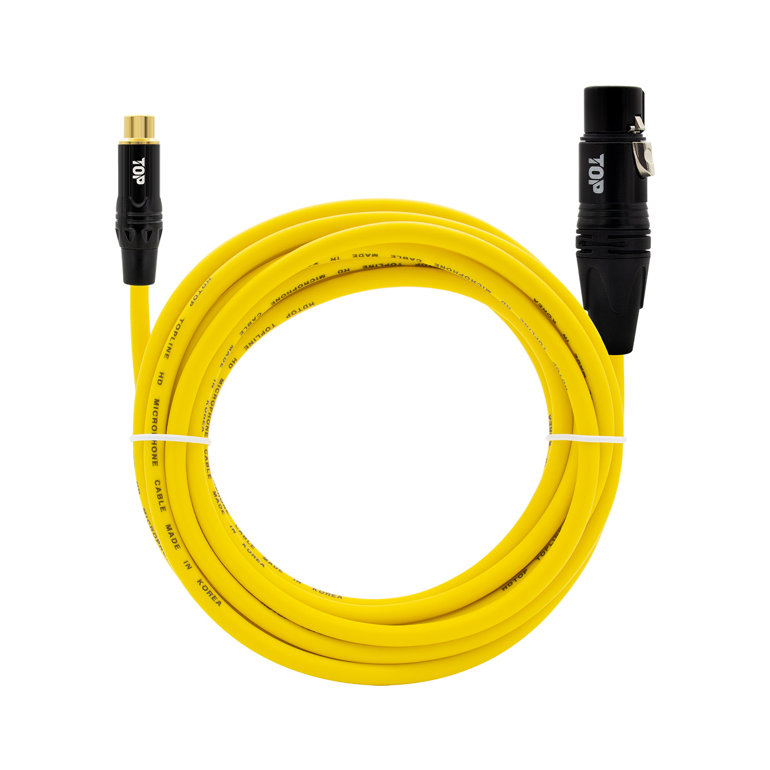 탑라인에이치디 HDTOP RCA 암 to XLR 암 케이블 블랙옐로우 (0.5m, HT-TP6136)_이미지