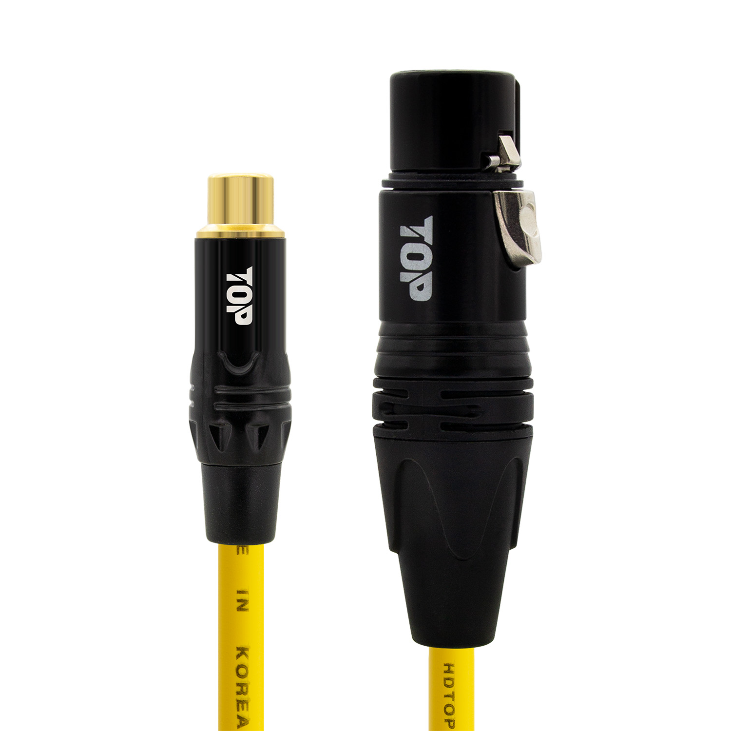 탑라인에이치디 HDTOP RCA 암 to XLR 암 케이블 블랙옐로우 (0.5m, HT-TP6136)_이미지