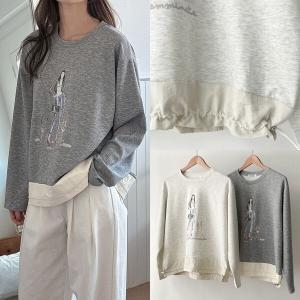 위쉬몰 SM 도그위드스트링긴팔티 S937H410 빅사이즈