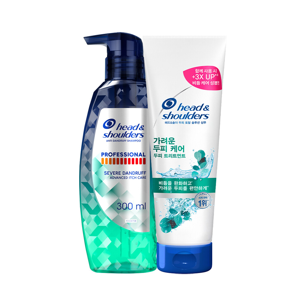  헤드앤숄더 프로페셔널 가려운 두피케어 샴푸 300ml+가려운 두피케어 두피 트리트먼트 400ml 2종세트