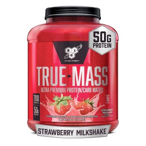 BSN TRUE-MASS Weight Gainer Protein 트루 매스 웨이트 게이너 프로틴 파우더 딸기 밀크쉐이크 2..