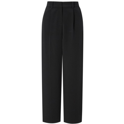 헤지스레이디스 세미 와이드핏 스트레치 슬랙스 HSPA2D783 (BK, 블랙)_이미지