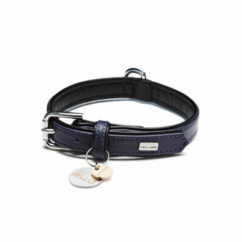 꼴레트멍멍 ㅤ헬로젤로 팔레트 목줄 네이비 블랙 (M)_이미지