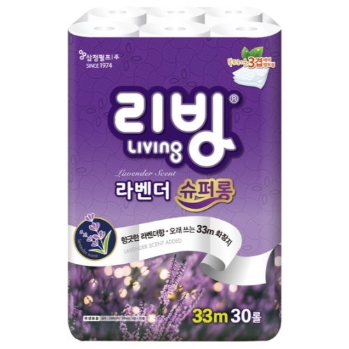 리빙 라벤더 슈퍼롱 33m (30롤) (1팩)_이미지