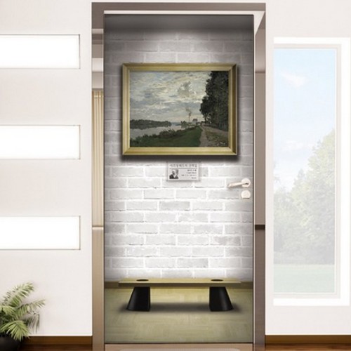 현관문 시트지 클로드모네 아르장퇴유의산책길 io362