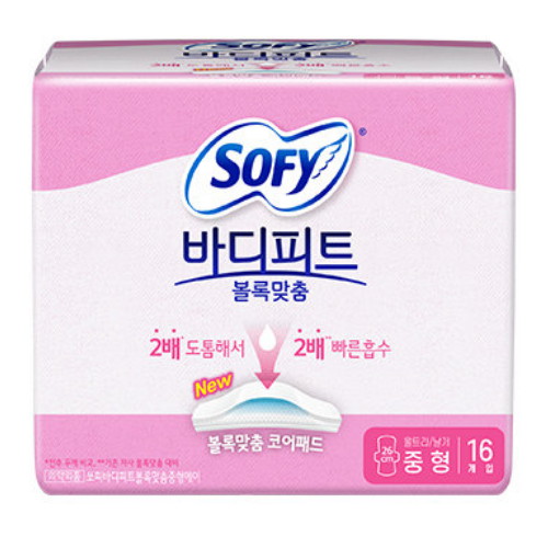 LG유니참 쏘피 바디피트 볼록맞춤 중형 16개 (5팩(80개))