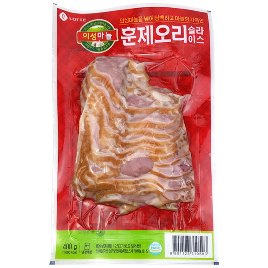 롯데푸드 의성마늘 훈제오리 슬라이스 400g (1개)
