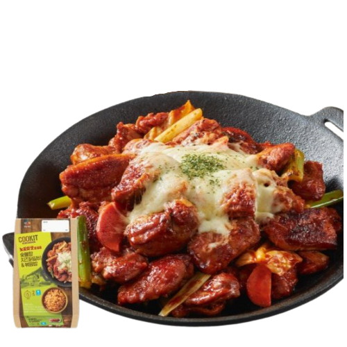 CJ제일제당 쿡킷 숯불향 치즈닭갈비&볶음밥 835g (1개)_이미지