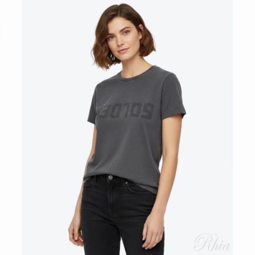 골든구스 디스트레스드 슬림핏 티셔츠 앤트러사이트 GWP01221 P000671 60318 151009788_이미지