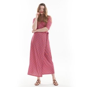 Lipbbam 바이 크레오라 로모나 3/4 슬리브 롱 랩원피스 LDM10PZ01