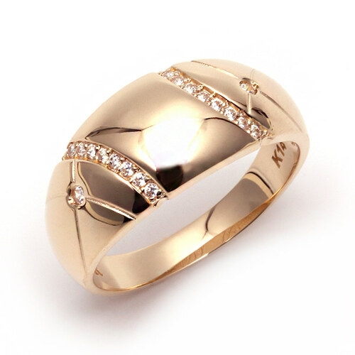 비앤비골드 18K 비앤비골드 GOLD 반지 두꺼운 큐빅링 여성금반지 RCS2736