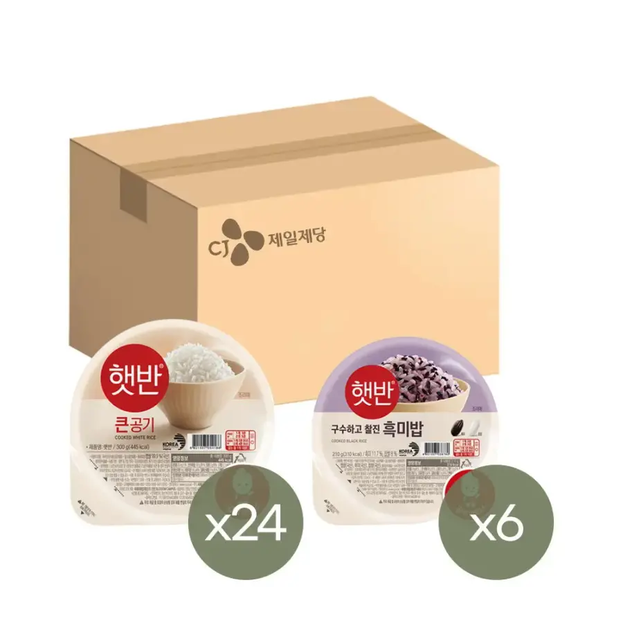 CJ제일제당 햇반 큰공기 300g 24개 + 흑미밥 210g 6개_이미지