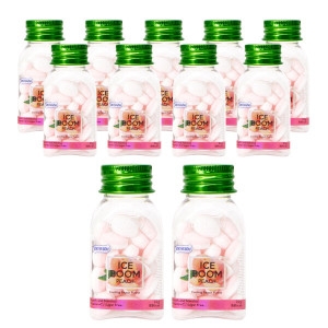 아이스붐 복숭아향 캔디 사탕 입냄새제거 금연 졸음방지 허브 디저트 22g 12개 할로윈 사탕 캔디_이미지