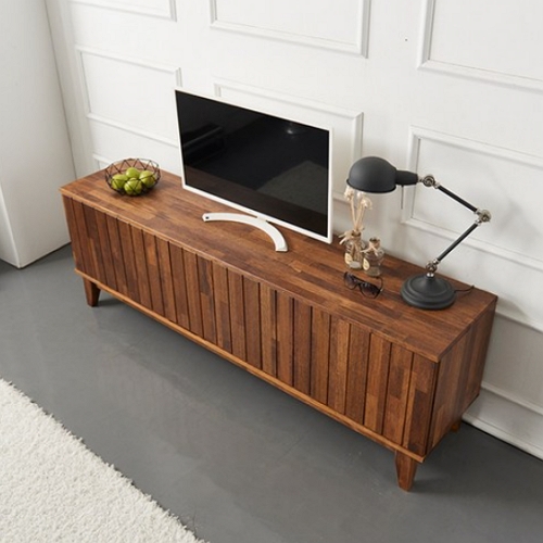 우아미가구 휘틀 1단 멀바우 원목 높은 거실장