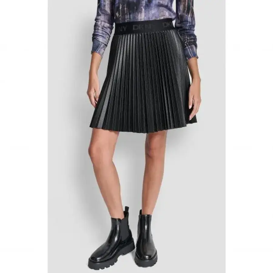 DKNY 주름 가짜 가죽 미니스커트 7564184