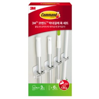 3M 스카치브라이트 코맨드 <b>막대</b><b>걸레</b> 훅 세트