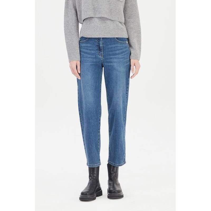 SISLEY 여성바지 포켓 변형 스트레이트 핏 데님 팬츠 SADP32361_DB