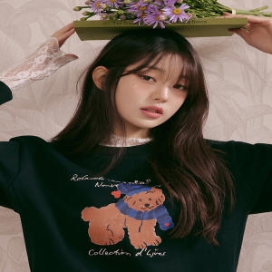 로라로라 여성 비니퍼피 스웻셔츠 블랙 TS24502M037_이미지
