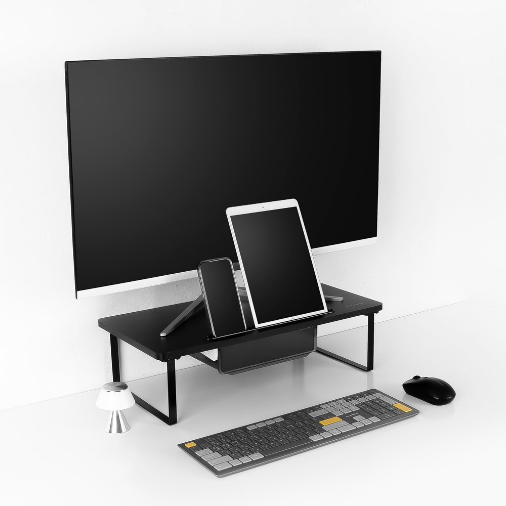 포트리스 플레이기어 싱글 모니터 받침대 폰 겸용 높이14cm 모바일거치식 블랙