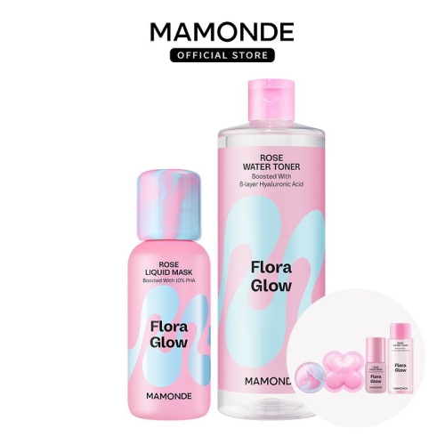 아모레퍼시픽 마몽드 플로라 글로우 로즈 리퀴드 마스크 80ml + 토너 500ml (1세트)