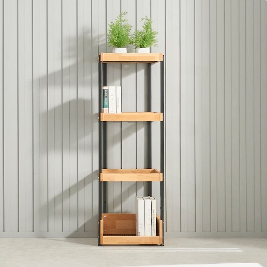 우아미가구 카디 엘다 원목 4단 선반장 400