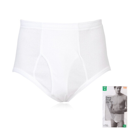 남성 베이직 삼각팬티 백색팬티 브리프 화이트 면100
