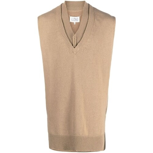 메종마르지엘라 bcd SI1TH0001S18064 106F CAMEL 레이어드 니트 베스트 B0170480834_이미지
