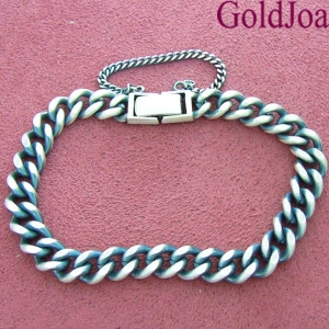 골드조아 럭셔리 남여공용 7mm 유화 체인 실버팔찌 7-180us_이미지