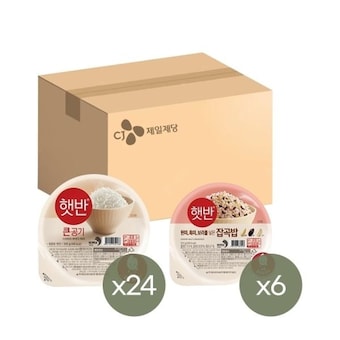 CJ제일제당 <b>햇반</b> 큰공기 300g 24개 + 잡곡밥 210g 6개