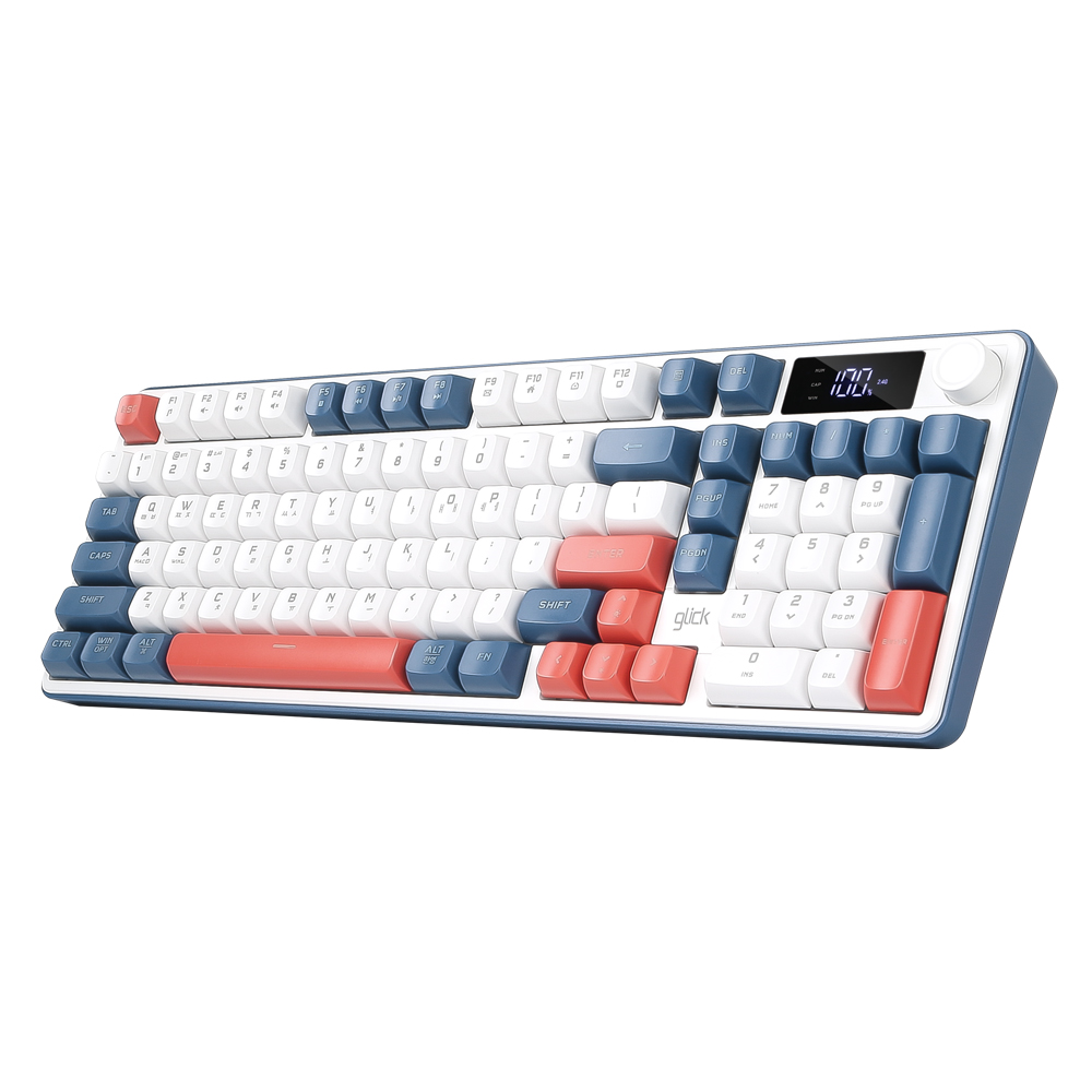 지클릭커 OFFICEPRO WK50 사일런스 M RGB 풀윤활 무소음 방수 무선 블루투스 LCD 98 (Gundam)_이미지