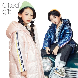 에이봉 에이봉 메탈 광택 키즈 롱패딩 3컬러 점퍼 코트 물세탁 진드기 방지