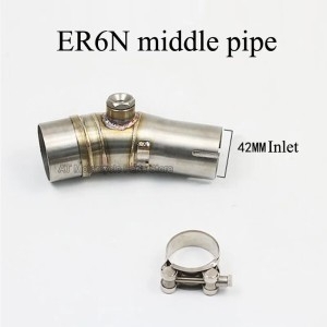 야마하  51mm 입구 오토바이 배기 머플러 중간 스테인레스 스틸 미드 링크 파이프 R3 Kawasaki ER6N NINJIA2