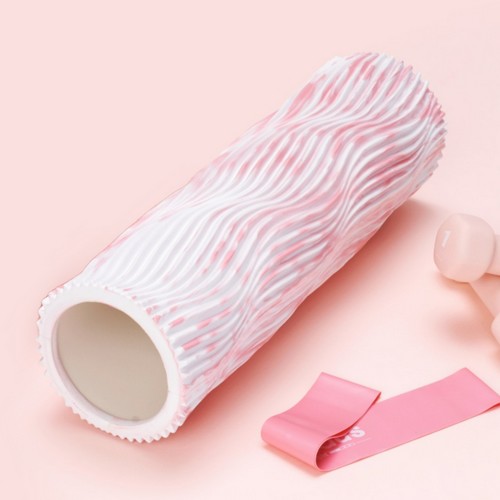  펠빅스 더블웨이브 3D 항균 폼롤러 핑크화이트 (45cm)