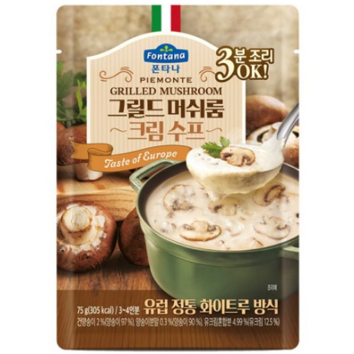 샘표식품 폰타나 피에몬테 그릴드 머쉬룸 크림수프 75g (6개)