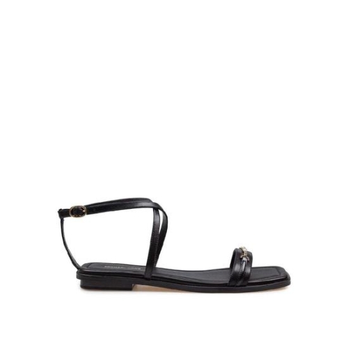 마이클코어스 샌들 Lena Flat in 블랙 레더 40S5LEFS1L001_이미지