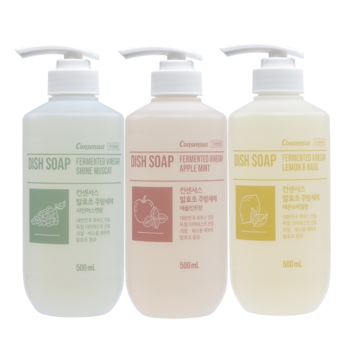 컨센서스 발효초 1종 주방세제 500ml x4개 3가지향