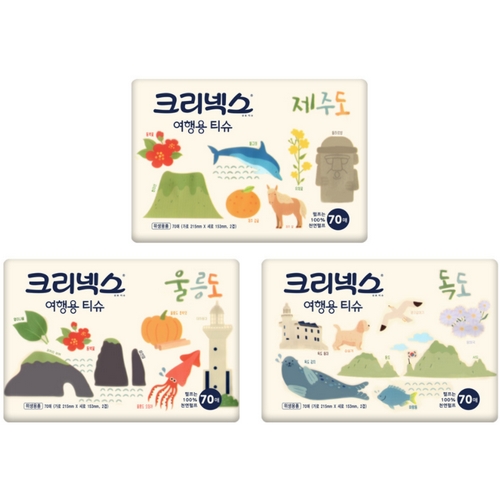 유한킴벌리 크리넥스 ㅤ여행용 티슈 대한민국 70매 (1개입) *24팩_이미지