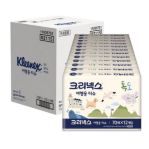 유한킴벌리 크리넥스 ㅤ여행용 티슈 대한민국 70매 (1개입) *24팩_이미지
