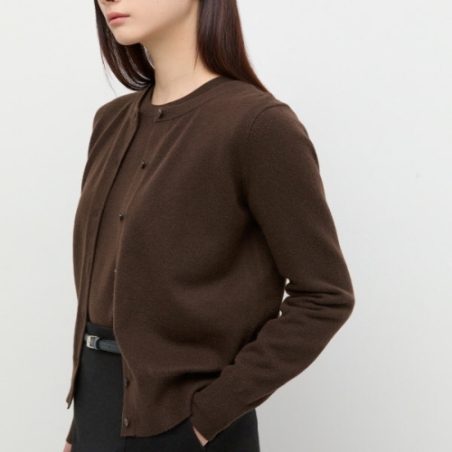 쉬즈미스 여성 울 블렌드 라운드넥 가디건 SSKCDP42030_이미지