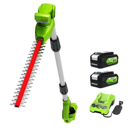 그린웍스 24V 충전 고지전정기 (4.0Ah, 배터리 2개)_이미지